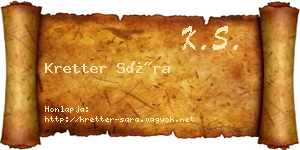 Kretter Sára névjegykártya